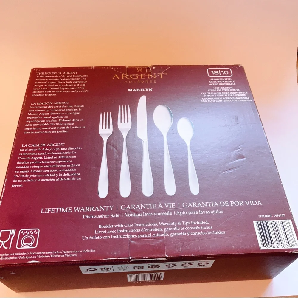 ARGENT Marilyn 20-Piece Stainless Steel Flatware Set in Silver
